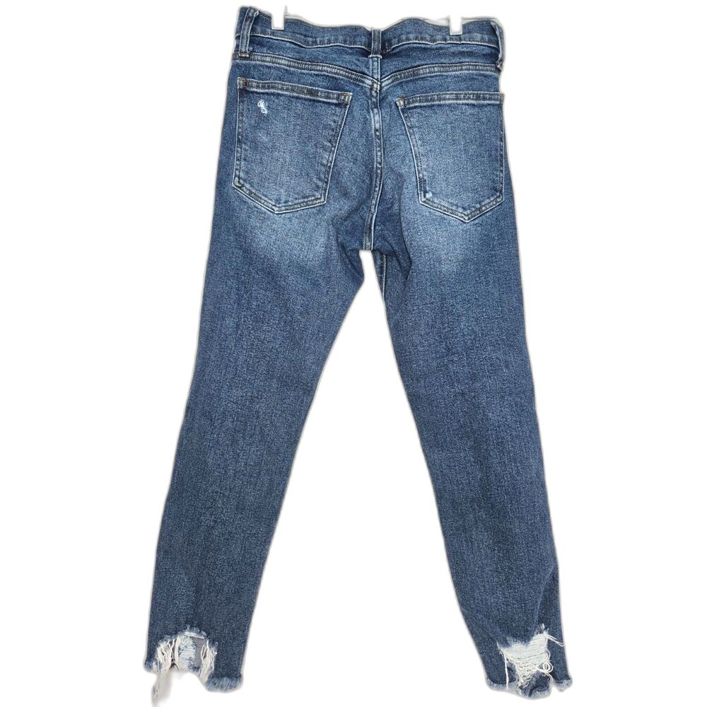GAP High Rise Slim Straight Jeans | Women's Size 28R | Blue Distressed
